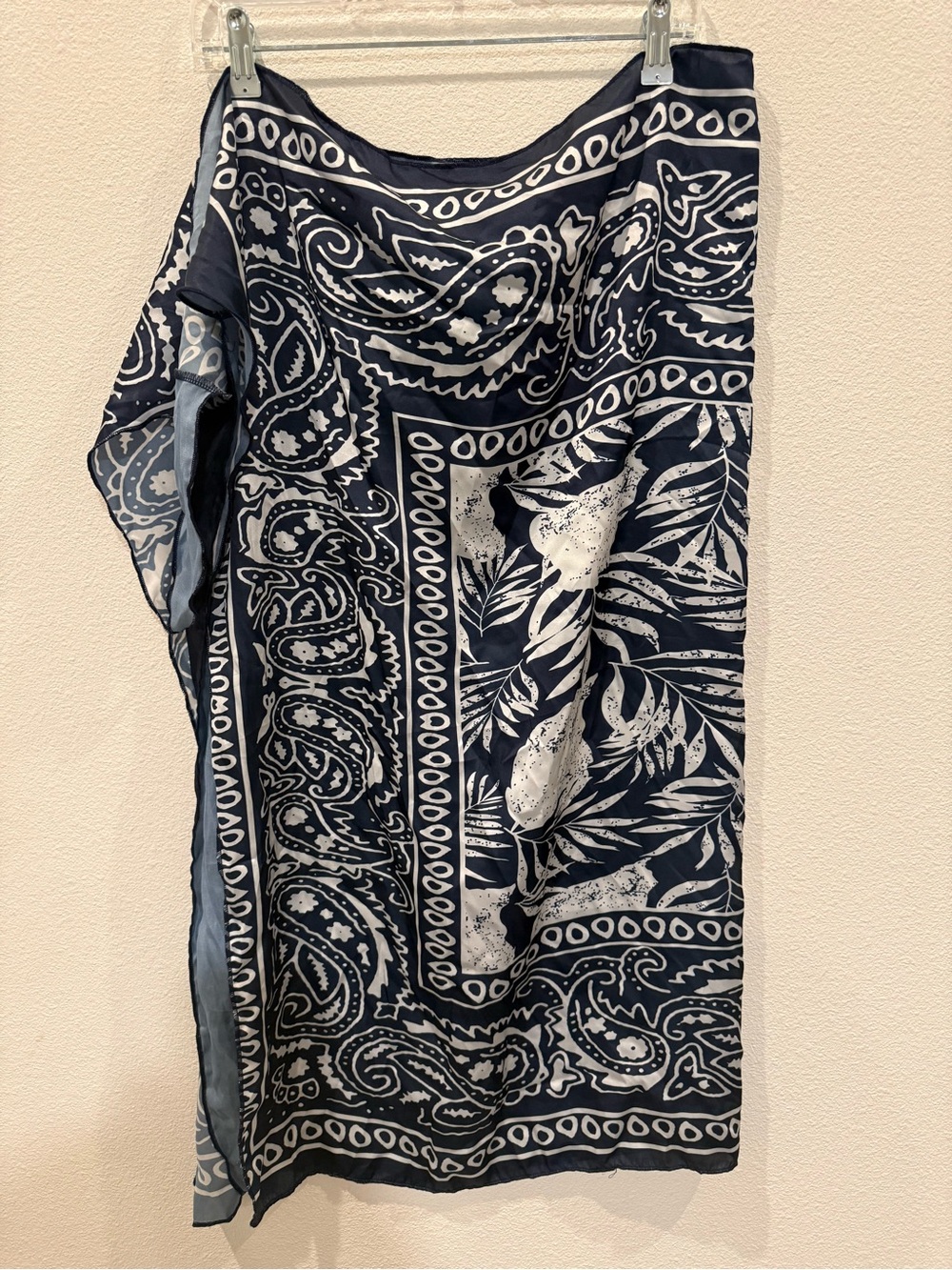 Women's Navy Blue Patterned Swim cover up